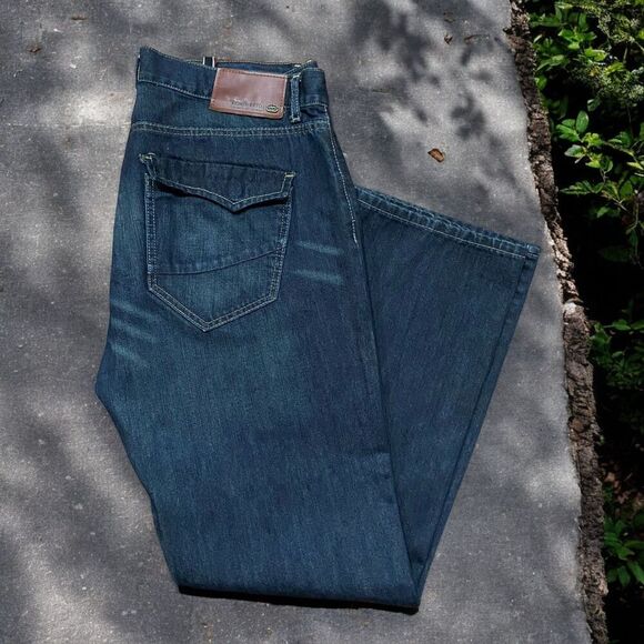 Ecko Unltd. Vintage Y2K Bootcut Dark Denim Blue Jeans Men's Size 38 x 32 - Picture 1 of 10